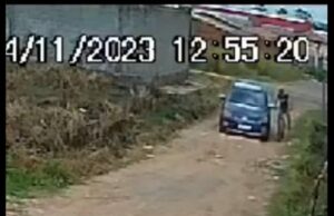 Imagem mostra momento que mulher desaparecida é abordada pelo ex-marido, suspeito do caso Patrícia, que está sendo desaparecida, foi abordada pelo ex-marido antes de desaparecer