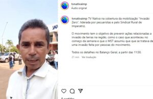 TV Nativa na cobertura da mobilização “Invasão Zero”, liderada por pecuaristas e pelo Sindical Rural de Imperatriz.