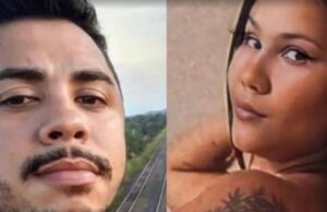 Homem é condenado a 24 anos e 9 meses de prisão por feminicídio em João Lisboa Na imagem, o réu condenado e a vítima do crime