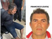 Preso no Tocantins homem apontado como autor de feminicídio na cidade de Praia Norte À esquerda, momento em que o preso foi apresentado na delegacia