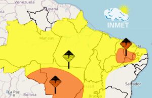 Inmet lança alerta de chuvas fortes para todos os municípios do Maranhão, Tocantins e grande parte do Pará
